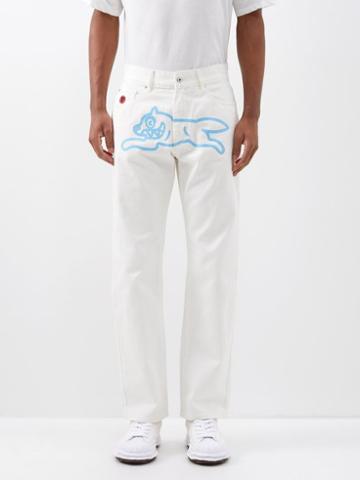 Icecream - Running Dog-print Jeans - Mens - White
