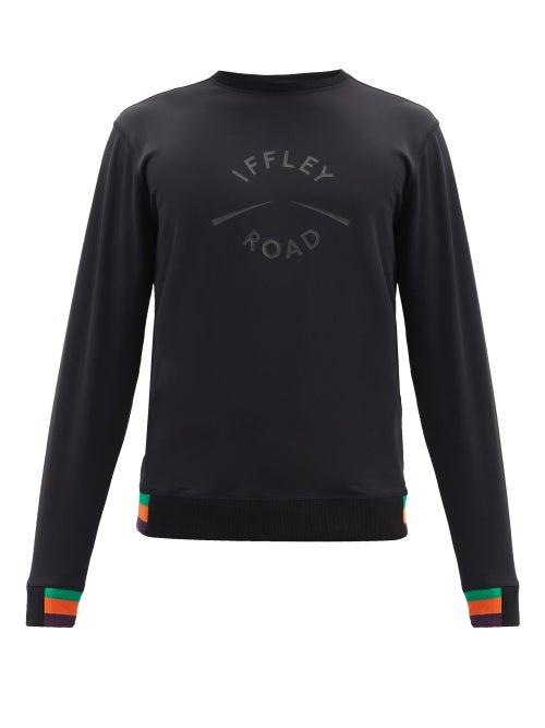 Matchesfashion.com Iffley Road - Marchmont Logo-print Stretch-jersey Sweatshirt - Mens - Black