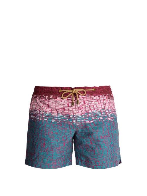 Matchesfashion.com Thorsun - Titan Fit Clay Print Swim Shorts - Mens - Red