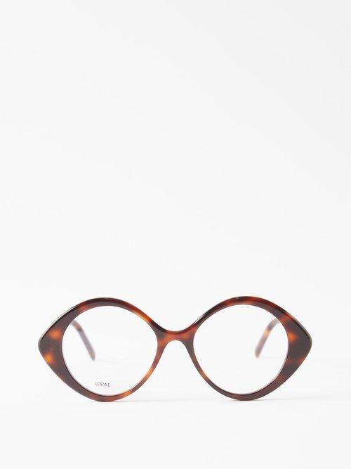 Loewe Eyewear - Oversized Diamond-frame Acetate Glasses - Womens - Brown Multi