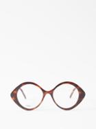 Loewe Eyewear - Oversized Diamond-frame Acetate Glasses - Womens - Brown Multi