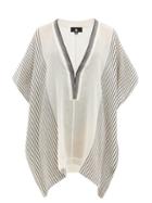 Matchesfashion.com Su Paris - Lamu V-neck Striped Cotton Kaftan - Womens - Cream Stripe