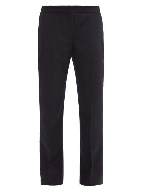 Matchesfashion.com Alexander Mcqueen - Tailored Wool-flannel Straight-leg Trousers - Womens - Navy