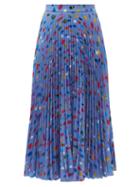 Matchesfashion.com Christopher Kane - Smudge-print Crepe Midi Skirt - Womens - Light Blue