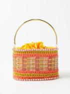 Rosantica - Holli Crystal-embellished Crochet Handbag - Womens - Orange Multi