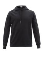 C.p. Company - Lens-sleeve Cotton-jersey Hooded Sweatshirt - Mens - Black