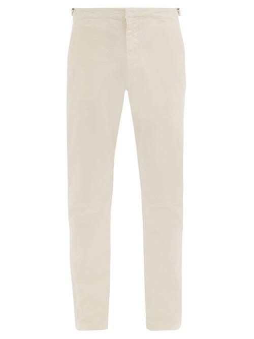 Matchesfashion.com Orlebar Brown - Campbell Cotton Blend Slim Leg Trousers - Mens - Cream