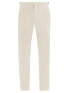 Matchesfashion.com Orlebar Brown - Campbell Cotton Blend Slim Leg Trousers - Mens - Cream