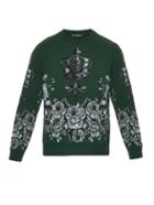 Dolce & Gabbana Crown And Bee Flock-print Sweatshirt