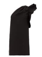 Matchesfashion.com Self-portrait - Crystal Embellished One Shoulder Crepe Dress - Womens - Black