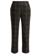 No. 21 Crystal-embellished Checked Cropped Trousers