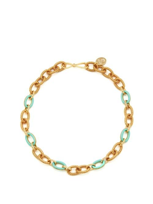 Sylvia Toledano - Atlantis Enamel Necklace - Womens - Green Gold