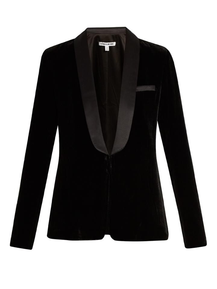 Elizabeth And James Ambrose Single-breasted Satin And Velvet Jacket