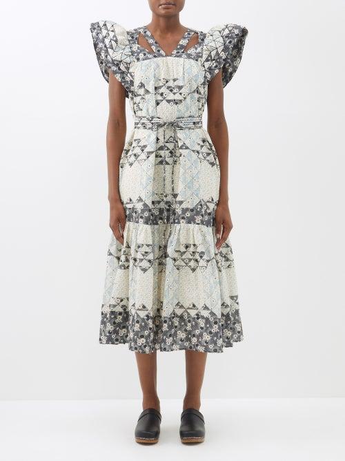 Sea - Clemence Floral-print Quilted Cotton Dress - Womens - Multi