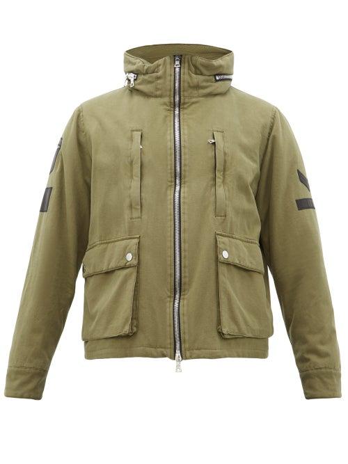 Matchesfashion.com Amiri - Logo Appliqu Cotton Blend Jacket - Mens - Green