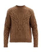 Matchesfashion.com Dsquared2 - Antler Cable-knit Wool Sweater - Mens - Brown