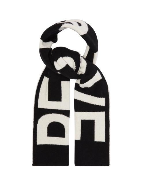 Matchesfashion.com Paul Smith - Peace And Love Jacquard Wool Scarf - Mens - Black