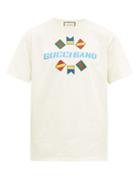 Matchesfashion.com Gucci - Logo-print Flag-embroidered Cotton T-shirt - Mens - White