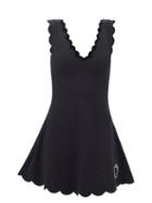 Marysia Sport - Venus Scalloped Mini Dress - Womens - Black