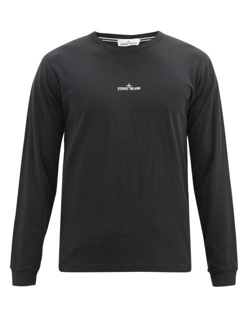 Matchesfashion.com Stone Island - Logo-print Cotton-jersey T-shirt - Mens - Black