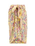 Matchesfashion.com Etro - Paisley-print Georgette Sarong - Womens - Yellow Multi