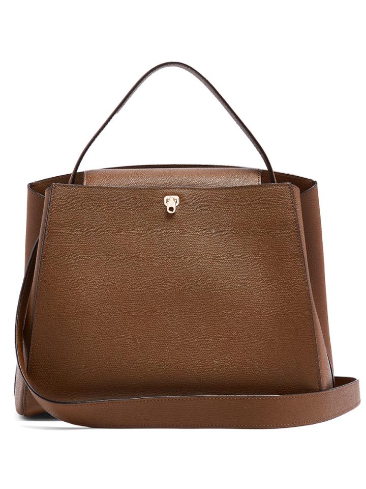 Valextra Brera Large Grained-leather Bag