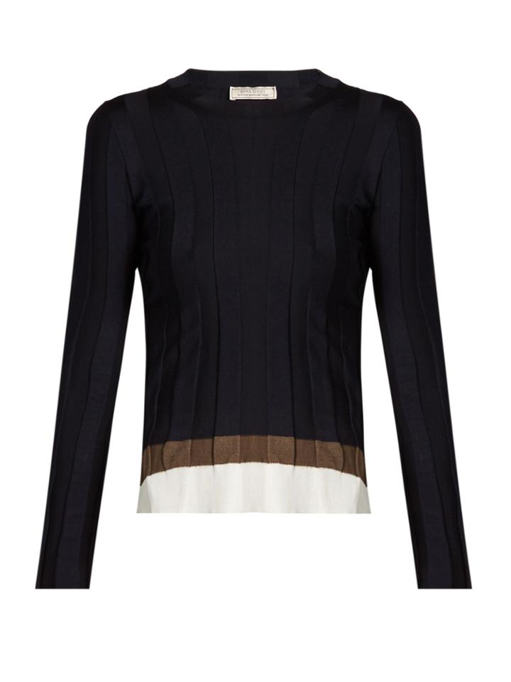 Nina Ricci Contrast Panel Stretch-jersey Sweater