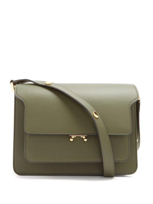 Matchesfashion.com Marni - Trunk Medium Leather Shoulder Bag - Womens - Dark Green