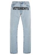 Vetements X Levi's Logo-embroidery Low-rise Wide-leg Jeans