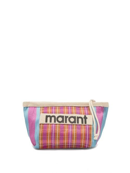 Isabel Marant - Powen Striped Nylon Pouch - Womens - Blue Multi