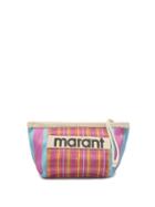 Isabel Marant - Powen Striped Nylon Pouch - Womens - Blue Multi