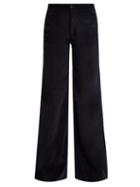 Matchesfashion.com Connolly - Needle Wide Leg Corduroy Trousers - Womens - Navy