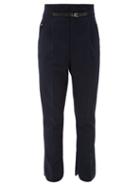 Matchesfashion.com Toga - High Rise Belted Trousers - Womens - Navy