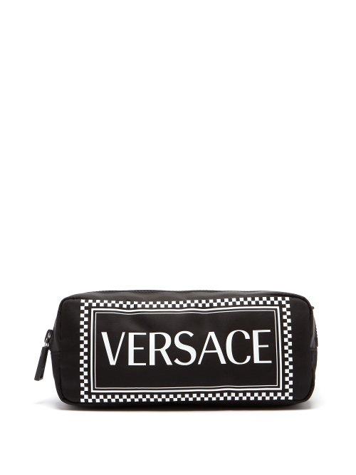 Matchesfashion.com Versace - Logo Print Nylon Belt Bag - Mens - Black