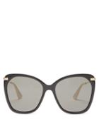 Matchesfashion.com Gucci - Oversized Acetate Sunglasses - Womens - Black Grey