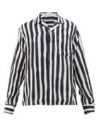 Matchesfashion.com Commas - Striped Silk-blend Shirt - Mens - Blue White