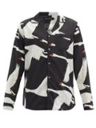 Matchesfashion.com Desmond & Dempsey - Swan-print Organic-cotton Pyjama Shirt - Mens - Black