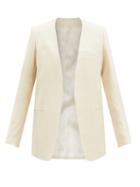 Matchesfashion.com Totme - Pine V-neck Canvas Suit Jacket - Womens - Cream