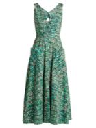 Saloni Zoey Seaweed-printed Cotton Dress