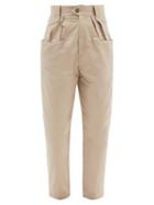 Isabel Marant Toile - Pulcina High-rise Cotton-gabardine Trousers - Womens - Beige