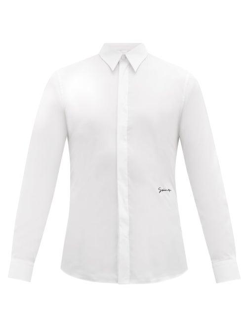 Matchesfashion.com Givenchy - Signature Embroidered Cotton Blend Shirt - Mens - White
