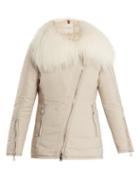 Matchesfashion.com Moncler - Choisia Fur Trimmed Down Jacket - Womens - Beige