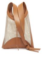 Hereu - Salabre Leather And Mesh Cross-body Bag - Womens - Tan Multi