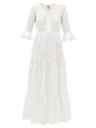 Matchesfashion.com Le Sirenuse, Positano - Bella Taxi Broderie-anglaise Cotton Dress - Womens - White