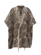 Matchesfashion.com Etro - Fringed Paisley-jacquard Wool-blend Cape - Womens - Grey Multi