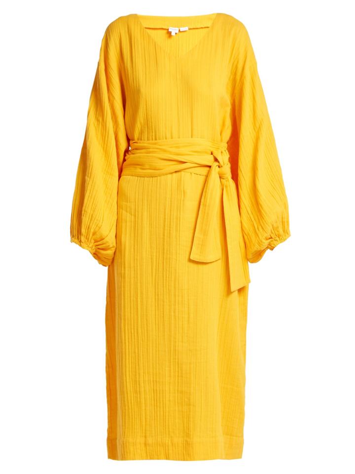 Rhode Resort Delilah Belted Cotton Midi Dress