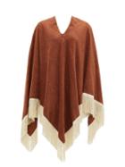 Matchesfashion.com Gabriel For Sach - Fringed Cotton-terry Poncho - Womens - Brown Multi