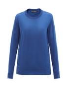 Matchesfashion.com Dolce & Gabbana - Longline Round-neck Sweater - Womens - Blue