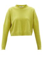 Matchesfashion.com Valentino - Boxy Round-neck Cashmere Sweater - Womens - Green