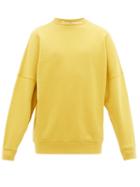 Matchesfashion.com Palm Angels - Oversized Logo Print Cotton Sweatshirt - Mens - Yellow